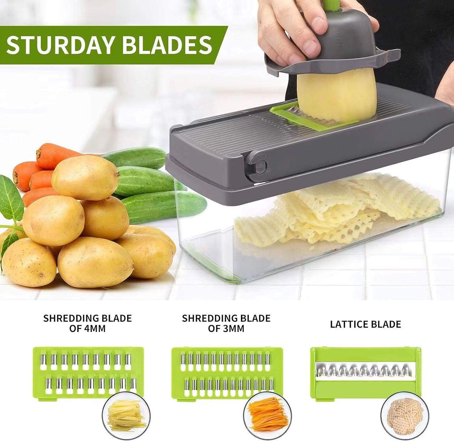 2024 kitchen accessories fruit & vegetable tools 16 in 1 vegetable chopper vegetable slicer pro onion chopper multifunction