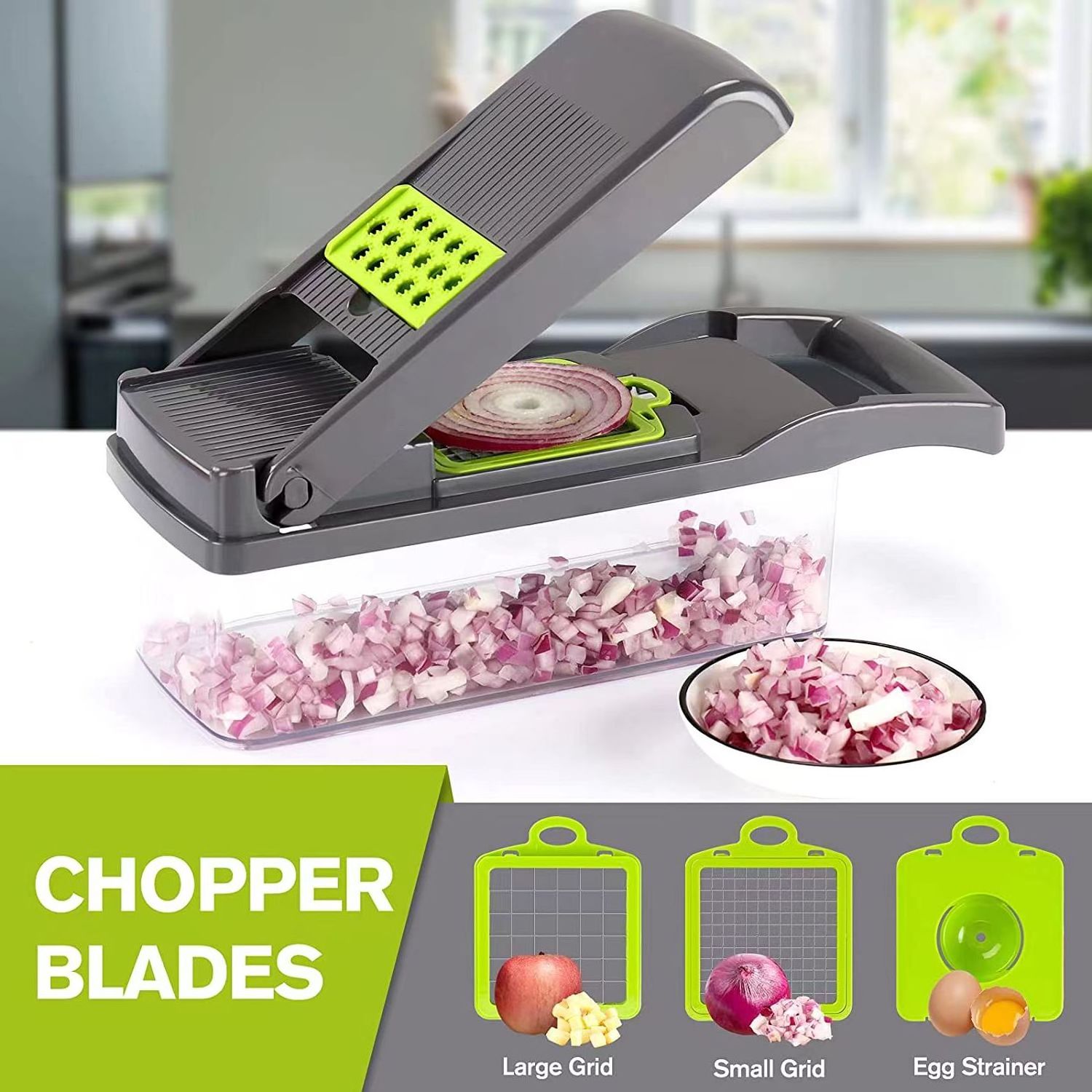 2023  Hot Multifunctional 12 In 1 Vegetable Chopper Onion Dicer Vegetable Cutter progressive vegetable chopper with container