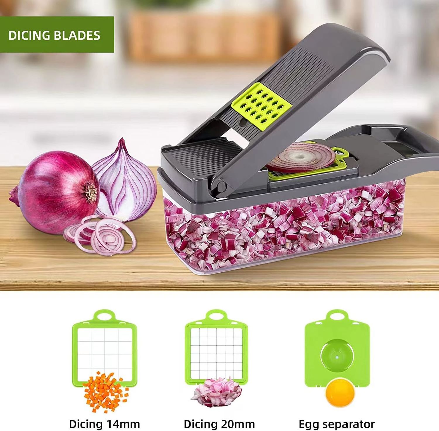 Tiktok Hot Selling Kitchen Food Dicer Hand Held Accessories 12 In 1 Cutter Fruit Onion Dicer Veggie Slicer Vegetable Chopper