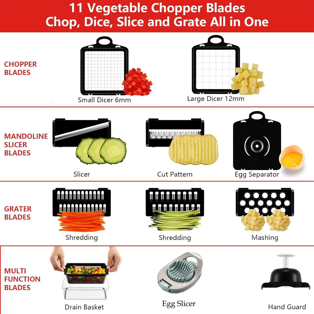 New 2024 Hot  kitchen accessories High quality  manual 16 in 1 vegetable chopper  vegetable slicer chopper potato cutter grinder