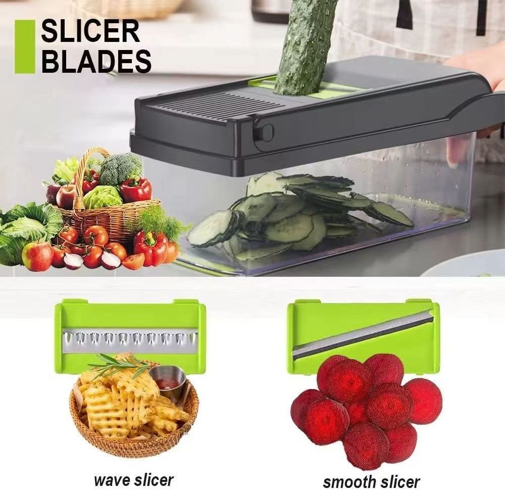 Kitchen accessories veggie slicer Multifunctional cutter Food Dicer 12 in 1 vegetable chopper onion chopper  vegetable slicer