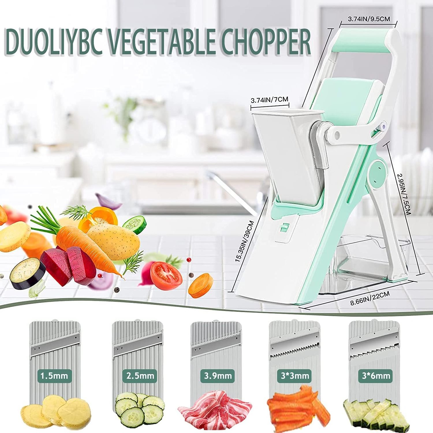 2023 Top  Manual Potato Chips Cutter Blade Stainless Steel French Fry Cutter potato cutter Vegetable Slicer