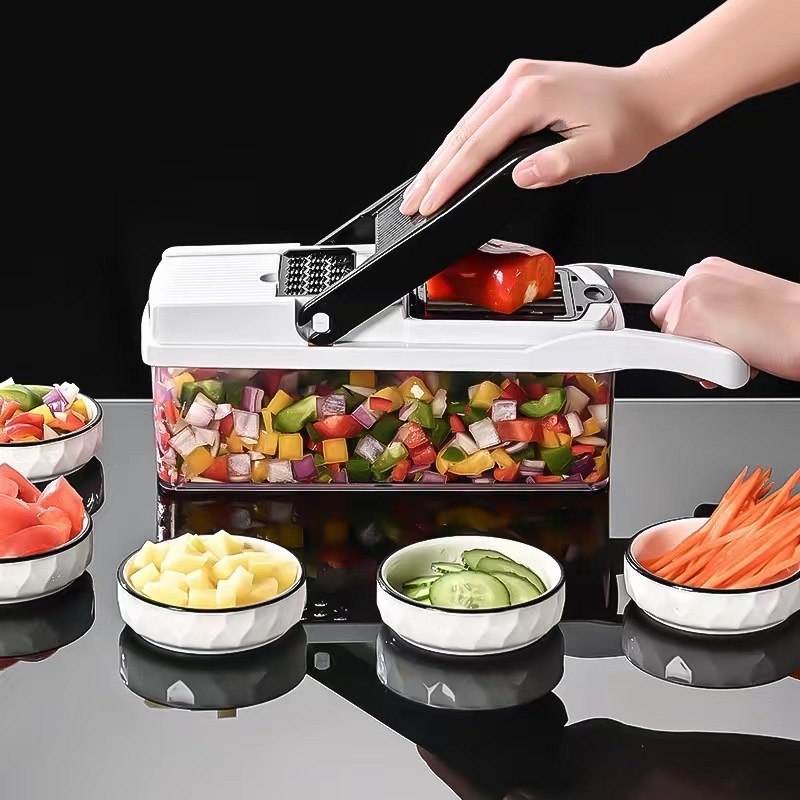 2024 New Hot Selling Handheld Multifunctional Vegetable & Fruit Slicer Onion & Potato Peeler Chopper-for Fruits & Vegetables