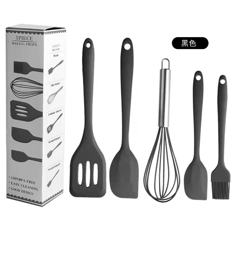 Drop-Shipping Household Food Grade Baking Tools Cooking Utensil Kit 5 Set Silicone Kitchen Ware