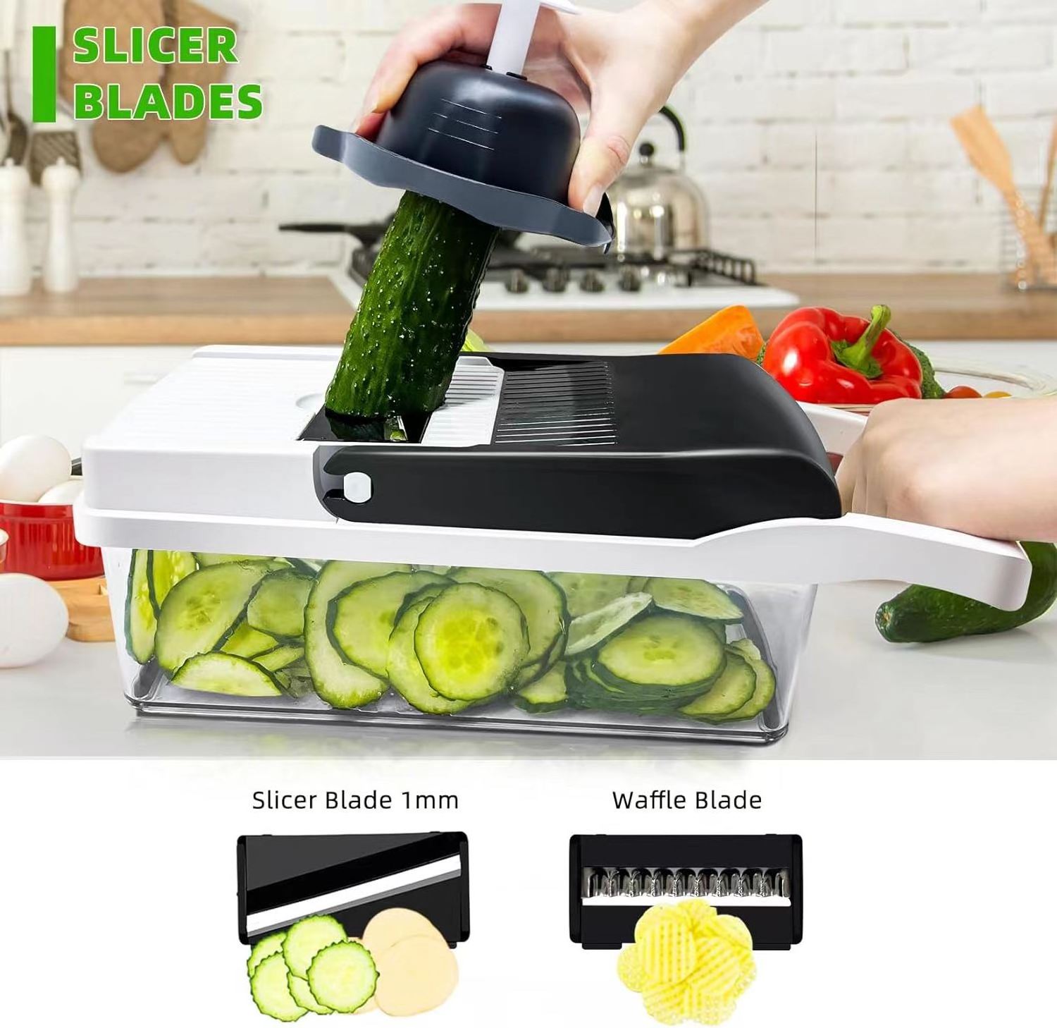 22 In 1 Vegetable Chopper Manual Mandoline Fruit Vegetable Cutter Potatoes Peeler Onion Dicer Veggie Slicer Vegetable Chopper