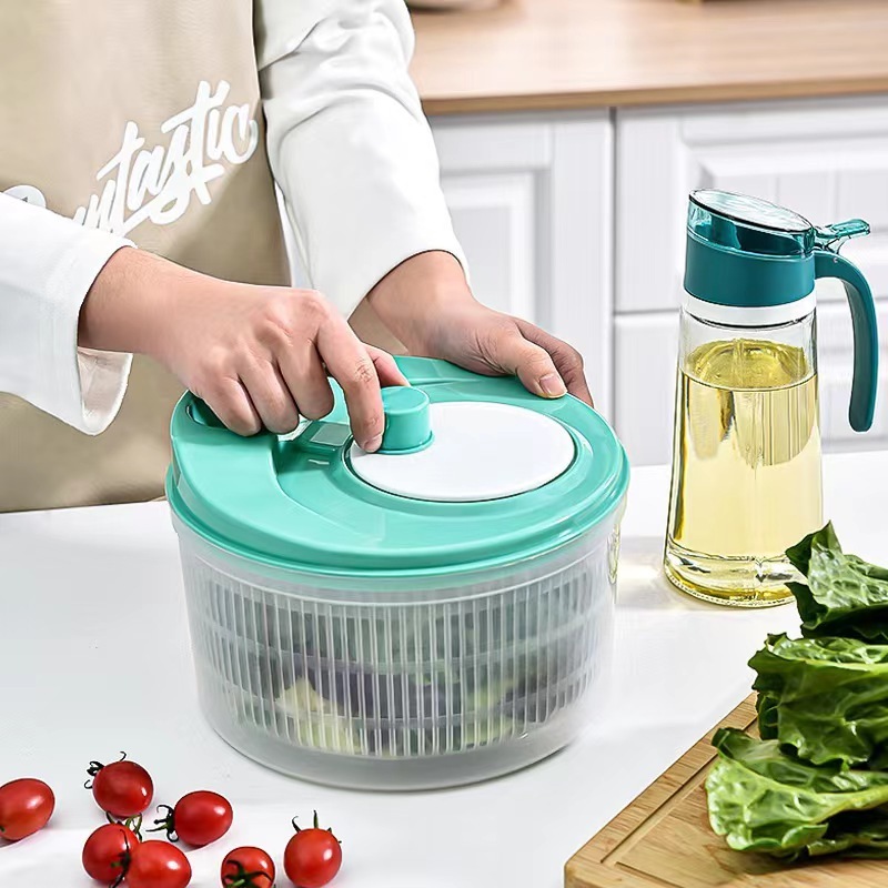 Hot Sell Multifunctional Kitchen Tools Manual Salad Vegetable And Fruit Shake Water Basket Wash Basin Draining Basket Salad Spin