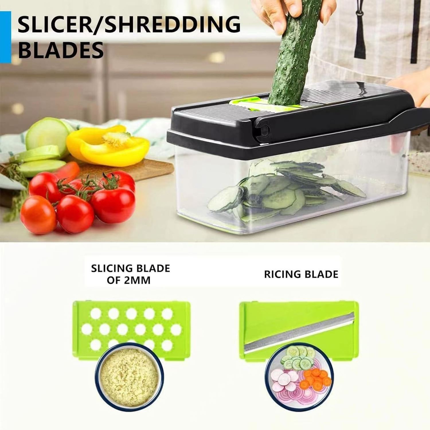 Hot Selling Kitchen Accessories 15 In 1 Manual Mandoline Slicer Food Onion Cutter Veggie Dicer Multifunctional Vegetable Chopper