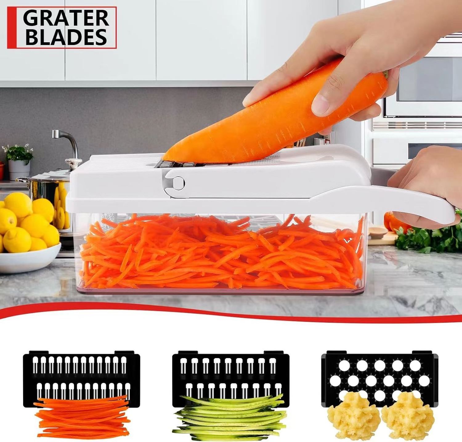 New 2024 Hot  kitchen accessories High quality  manual 16 in 1 vegetable chopper  vegetable slicer chopper potato cutter grinder