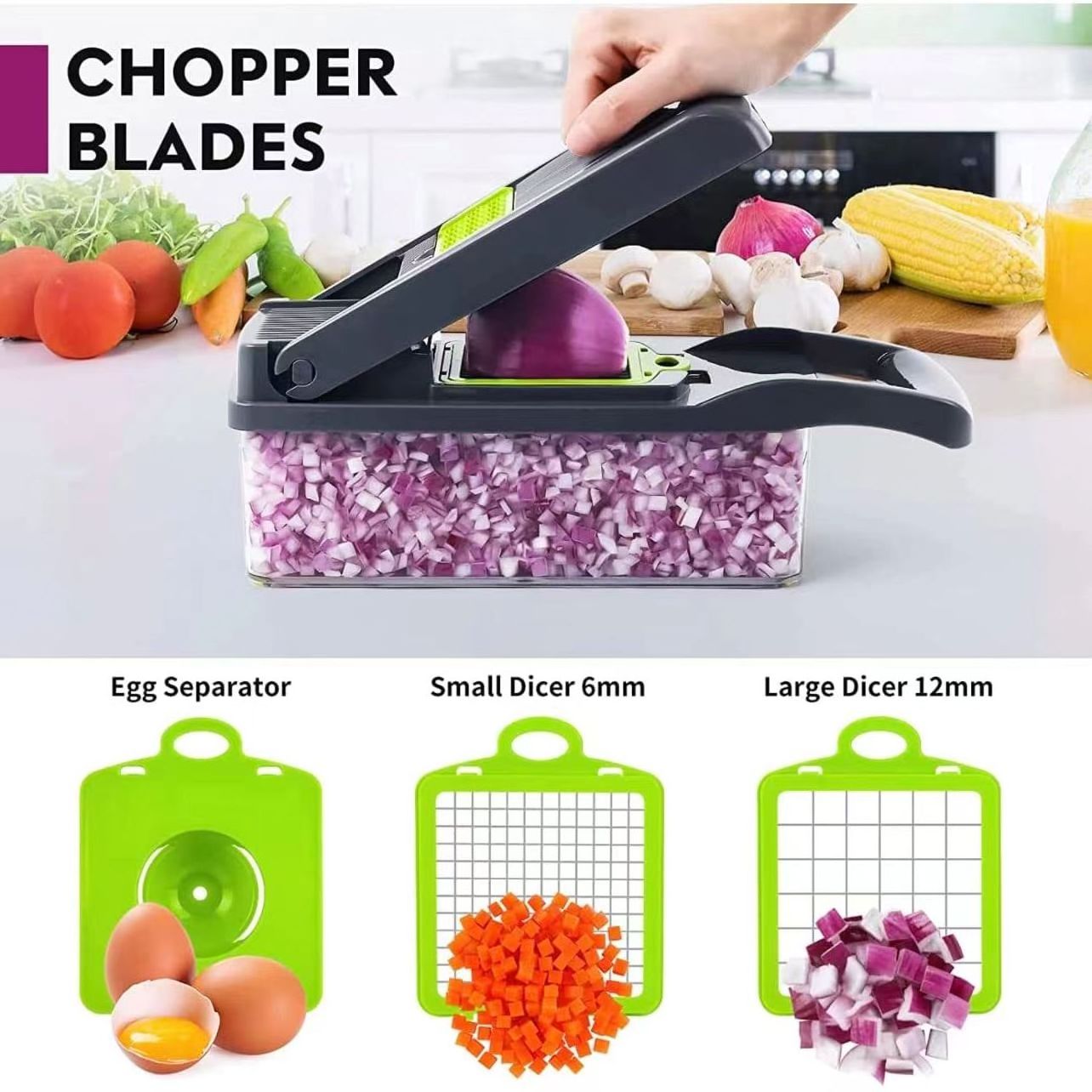 2023 New 15 in 1 vegetable chopper multifunctional all in one kitchen manual stainless steel slicer practical vegetable cutter