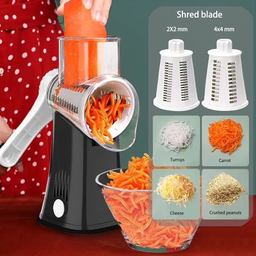 2023 Hot Sale Manual Rotary Cheese Grater 5 In 1 Vegetable Grater Shredder Grater Vegetable Cutter Slicer For Kitchen