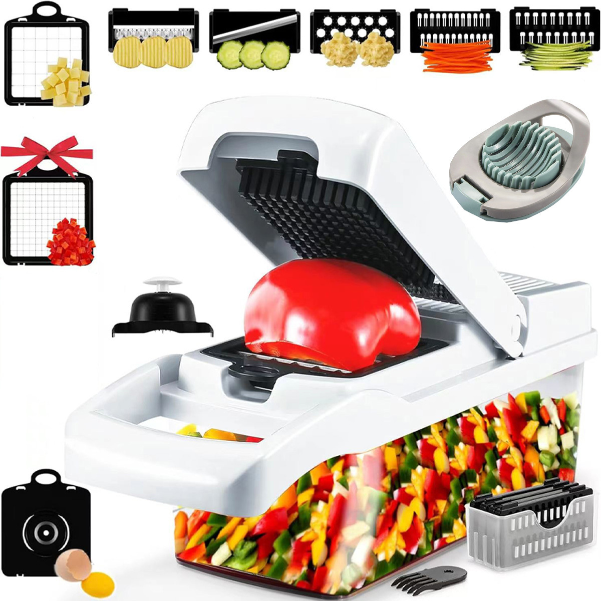 New 2024 Hot  kitchen accessories High quality  manual 16 in 1 vegetable chopper  vegetable slicer chopper potato cutter grinder