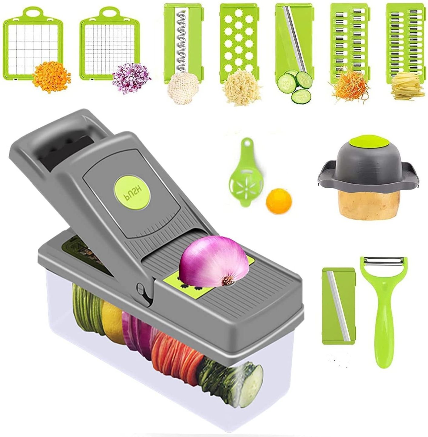 Smart Multifunctional Kitchen Food Processor - Mini Plastic Shredder - Round Salad Maker - Vegetable Slicer and Grater