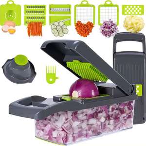 2023 Hot Selling Kitchen Multi 12 In 1 Manual Mandoline Fruit Vegetable Cutter Onion Dicer Veggie Slicer Vegetable Chopper