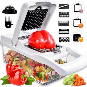 Hot Selling 12-In-1 Multi-Functional Steel Vegetable Chopper Mandoline Slicer Dishwasher Clean Onion Chopper Kitchen Accessory