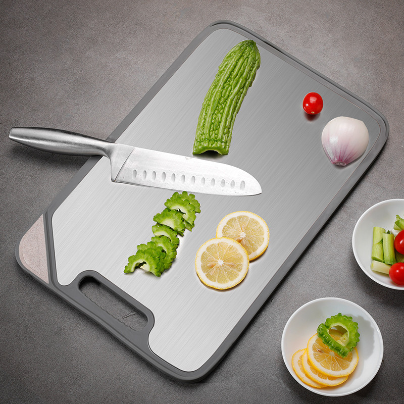 New food grade stainless steel 304 kitchen tools chopping board dual-use double-sided fruit and vegetable tools Cutting board