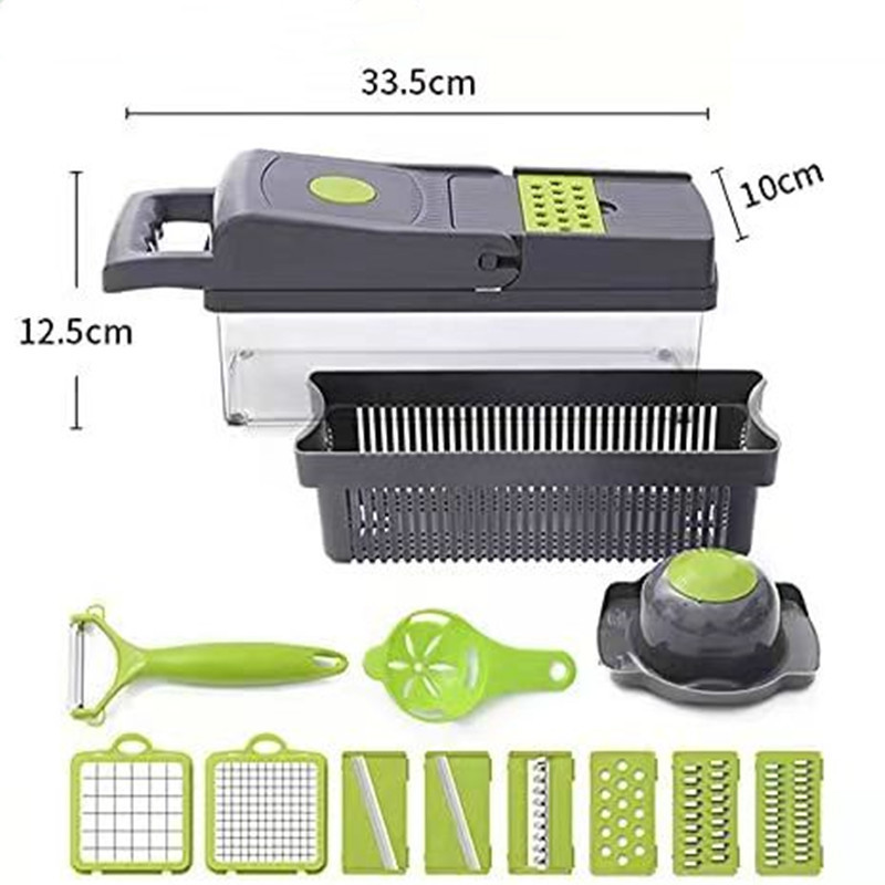 Smart Multifunctional Kitchen Food Processor - Mini Plastic Shredder - Round Salad Maker - Vegetable Slicer and Grater