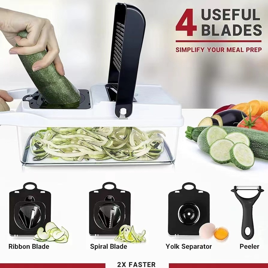 2024 New Hot Selling Handheld Multifunctional Vegetable & Fruit Slicer Onion & Potato Peeler Chopper-for Fruits & Vegetables