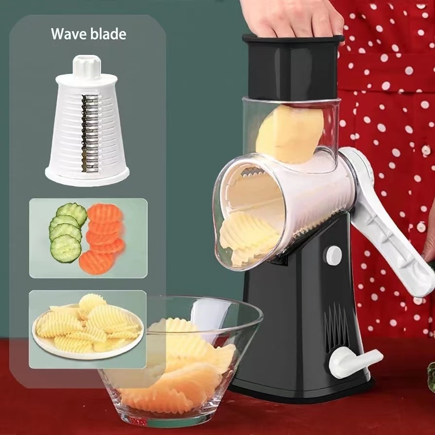 2023 Hot Sale Manual Rotary Cheese Grater 5 In 1 Vegetable Grater Shredder Grater Vegetable Cutter Slicer For Kitchen