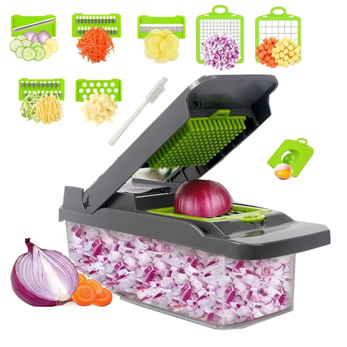 2024 Hot New  Vegetable Chopper Pro 17 in1 Multifunctional Onion Chopper  Veggie Chopper Vegetable Slicer Dicer Cutter Salad