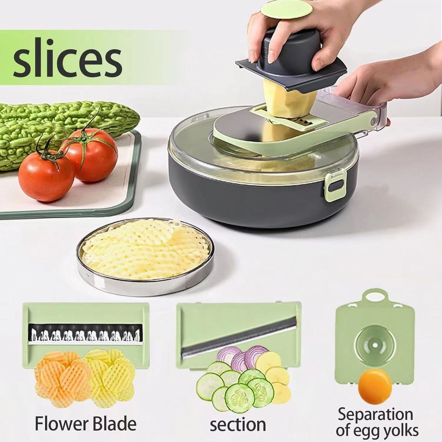 New 13 In 1 Vegetable Chopper  mandolin Slicer Dicer Pro Onion Chopper Food Chopper  with Draining Basket