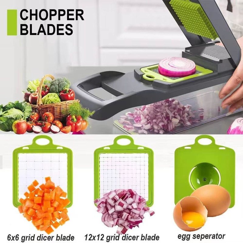 Kitchen accessories veggie slicer Multifunctional cutter Food Dicer 12 in 1 vegetable chopper onion chopper  vegetable slicer