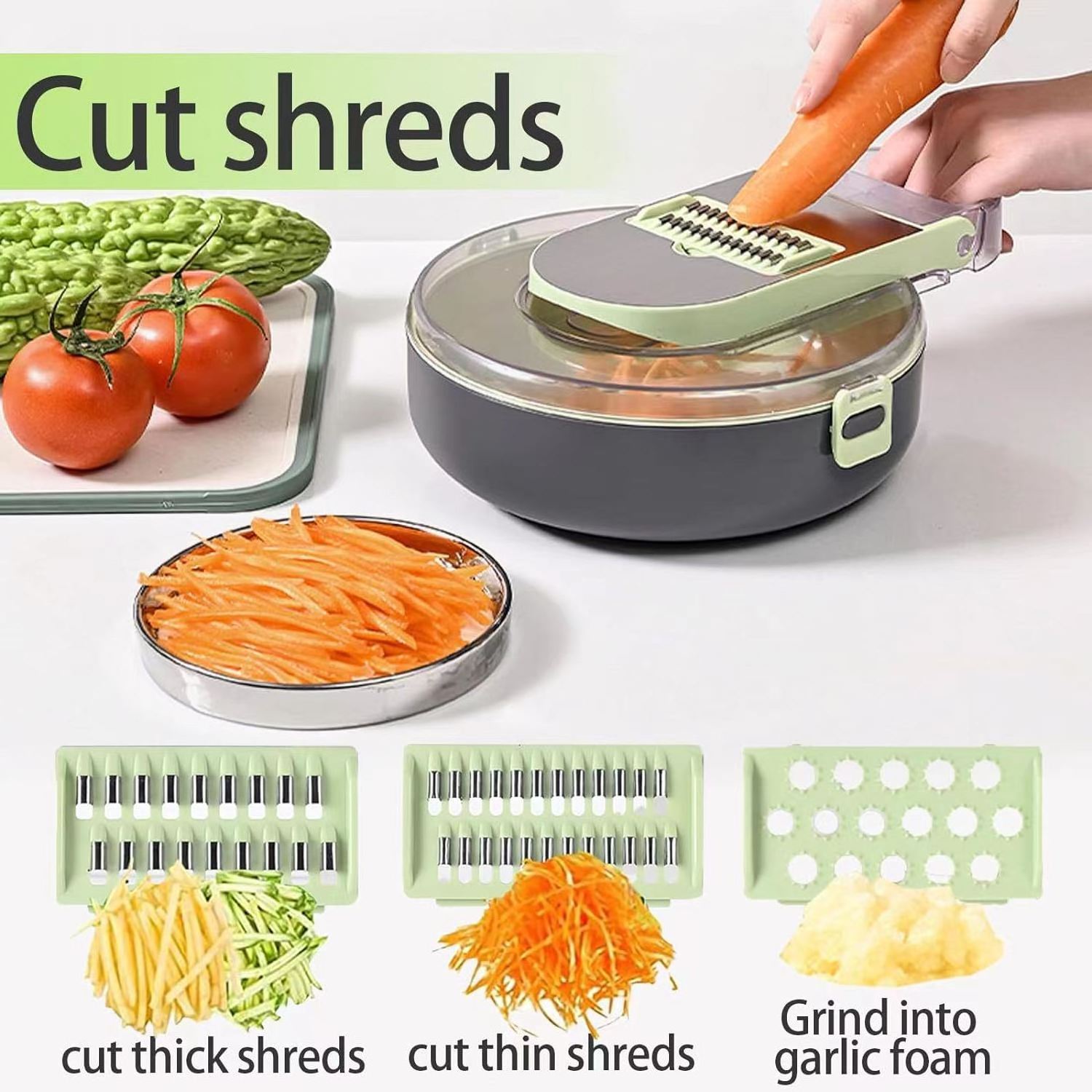 New 13 In 1 Vegetable Chopper  mandolin Slicer Dicer Pro Onion Chopper Food Chopper  with Draining Basket