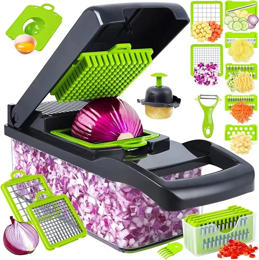 2024 Best seller multifunctional vegetable cutter fruit chopper slicer cutting tool manual 16 in 1 vegetable cutter