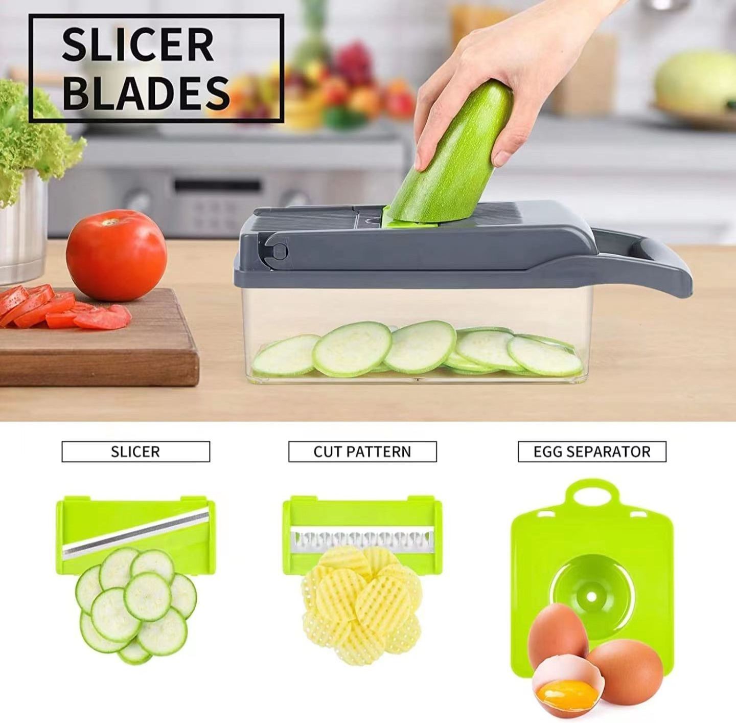 2023 Top Seller Kitchen Accessories 12 in 1 Food Dicer Onion Veggie Chopper Mandoline Slicer Multifunctional Vegetable Cutter