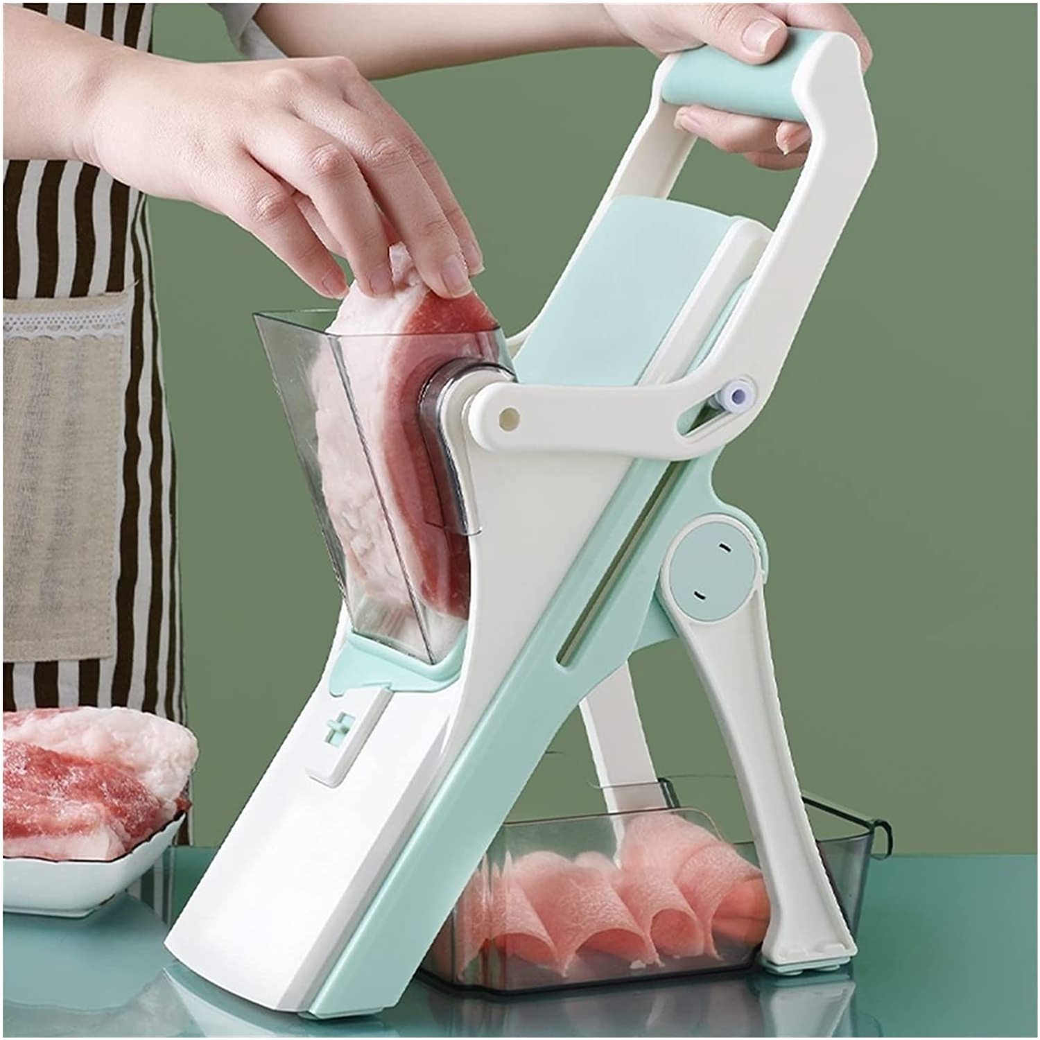 Multi-functional 5 in 1 Tabletop Kitchen Rotary Cheese Grater Potato Vegetable Slicer with 5 Drum Blades salad cutter