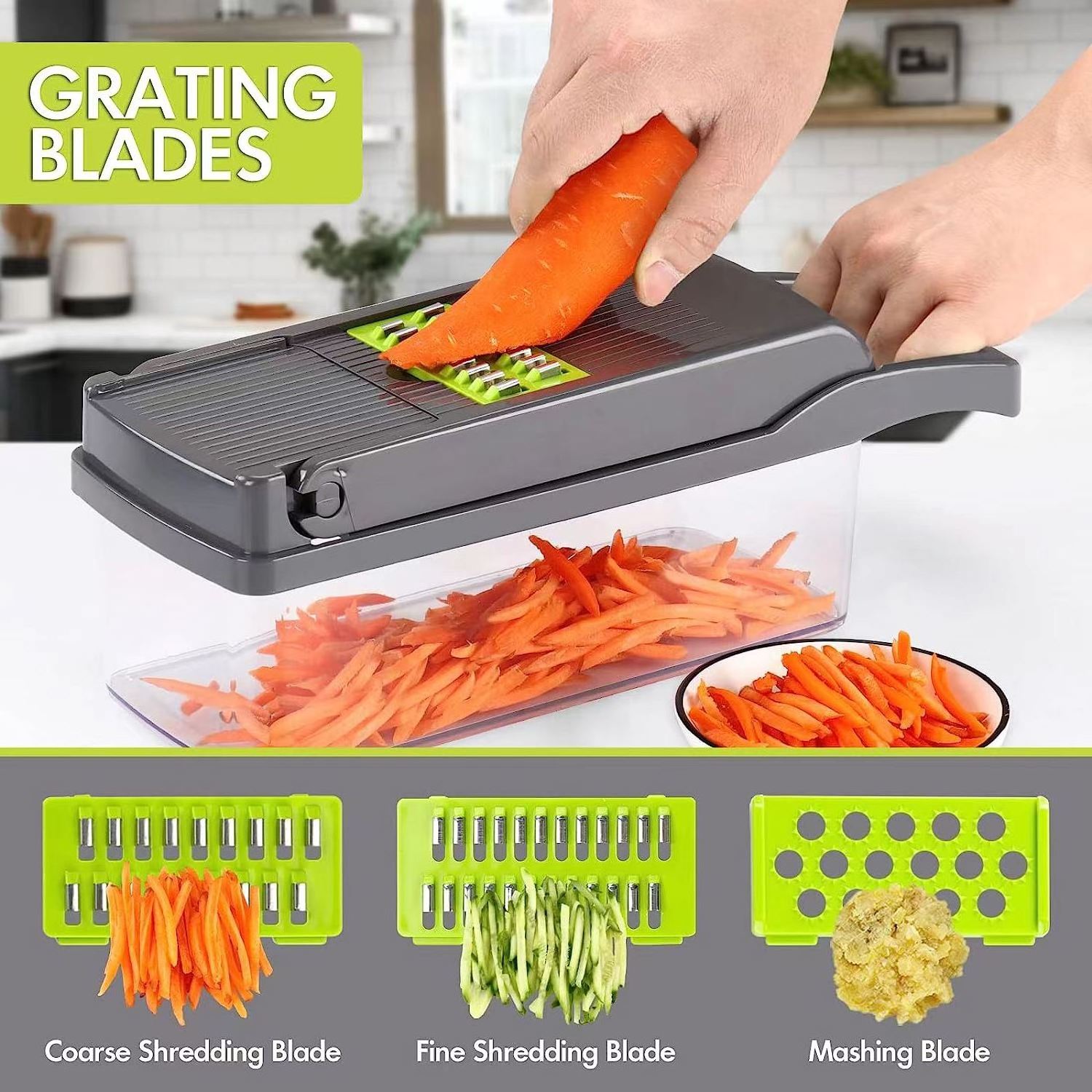 Amz Hot Selling 2023 Kitchen Multi 12 In 1 Manual Fruit Vegetable Cutter Chopper Dicer Veggie Slicer Vegetable Chopper