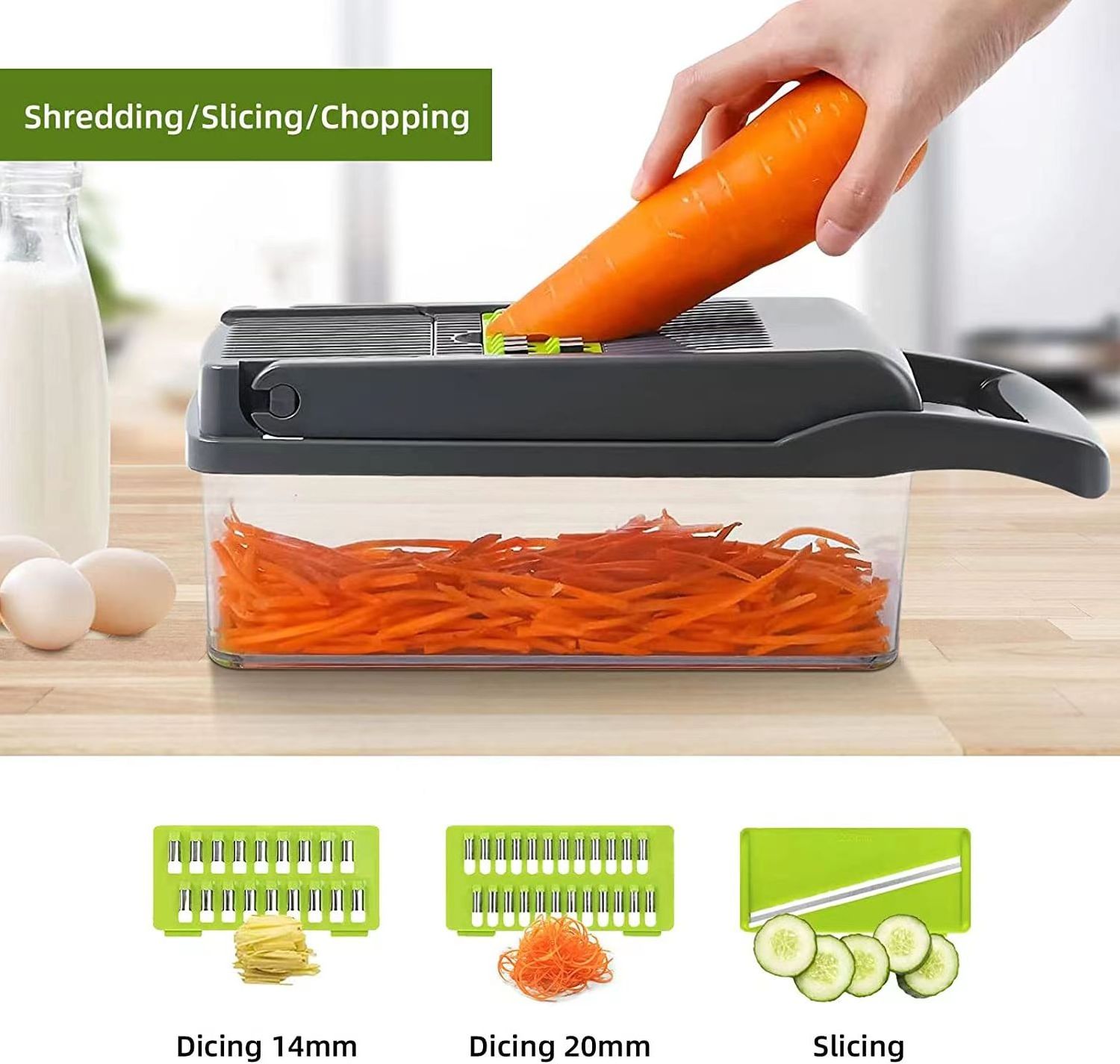 Tiktok Hot Selling Kitchen Food Dicer Hand Held Accessories 12 In 1 Cutter Fruit Onion Dicer Veggie Slicer Vegetable Chopper