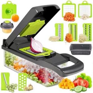 Tiktok Hot Selling Kitchen Multi 13 in 1 Manual Mandoline Fruit Vegetable Cutter Onion Dicer Veggie Slicer Vegetable Chopper