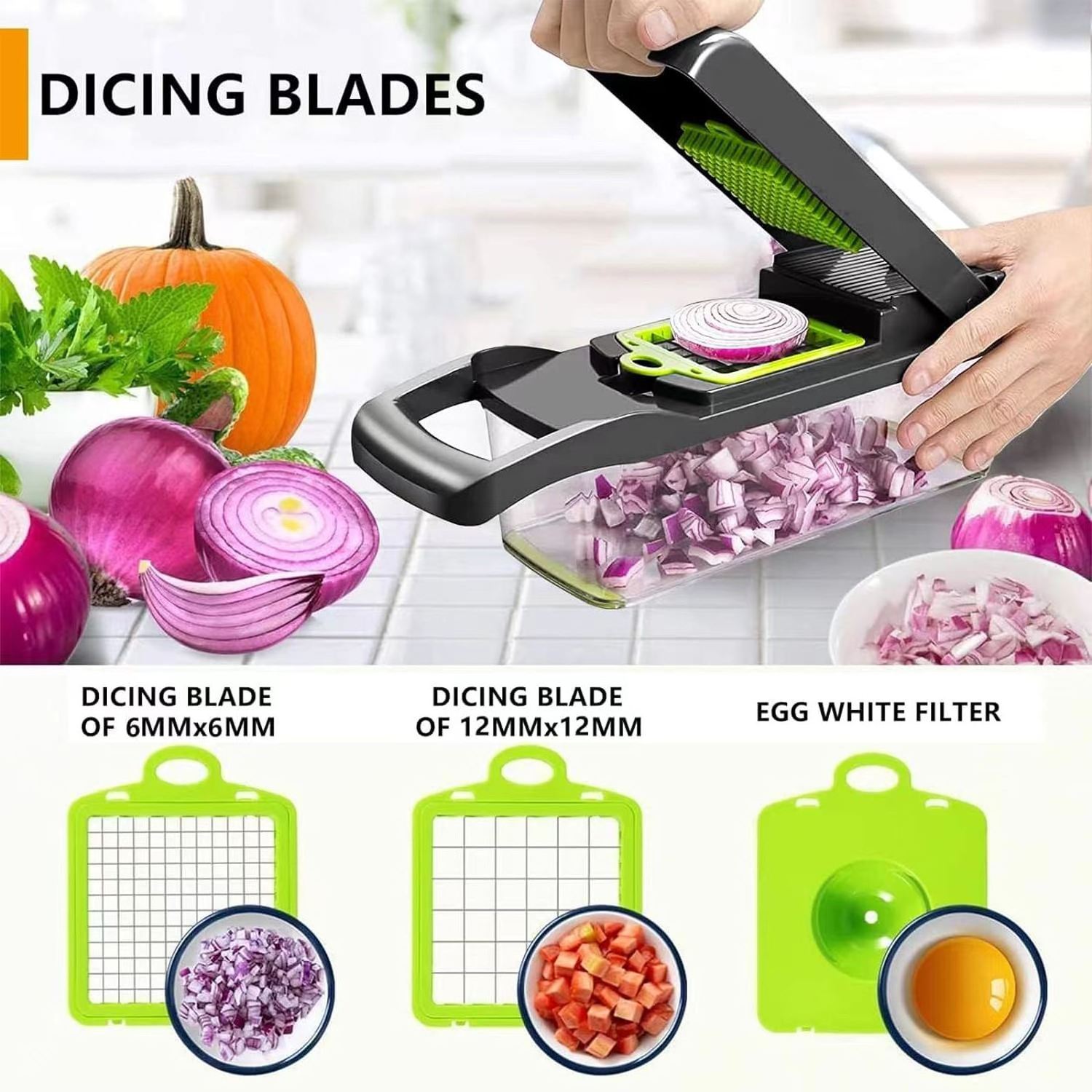 Hot Selling Kitchen Accessories 15 In 1 Manual Mandoline Slicer Food Onion Cutter Veggie Dicer Multifunctional Vegetable Chopper