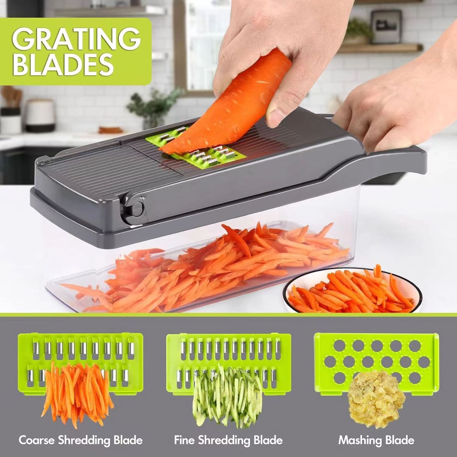 Hot Selling Kitchen Accessories 18 In 1 Manual Mandoline Slicer Food Onion Cutter Veggie Dicer Multifunctional Vegetable Chopper