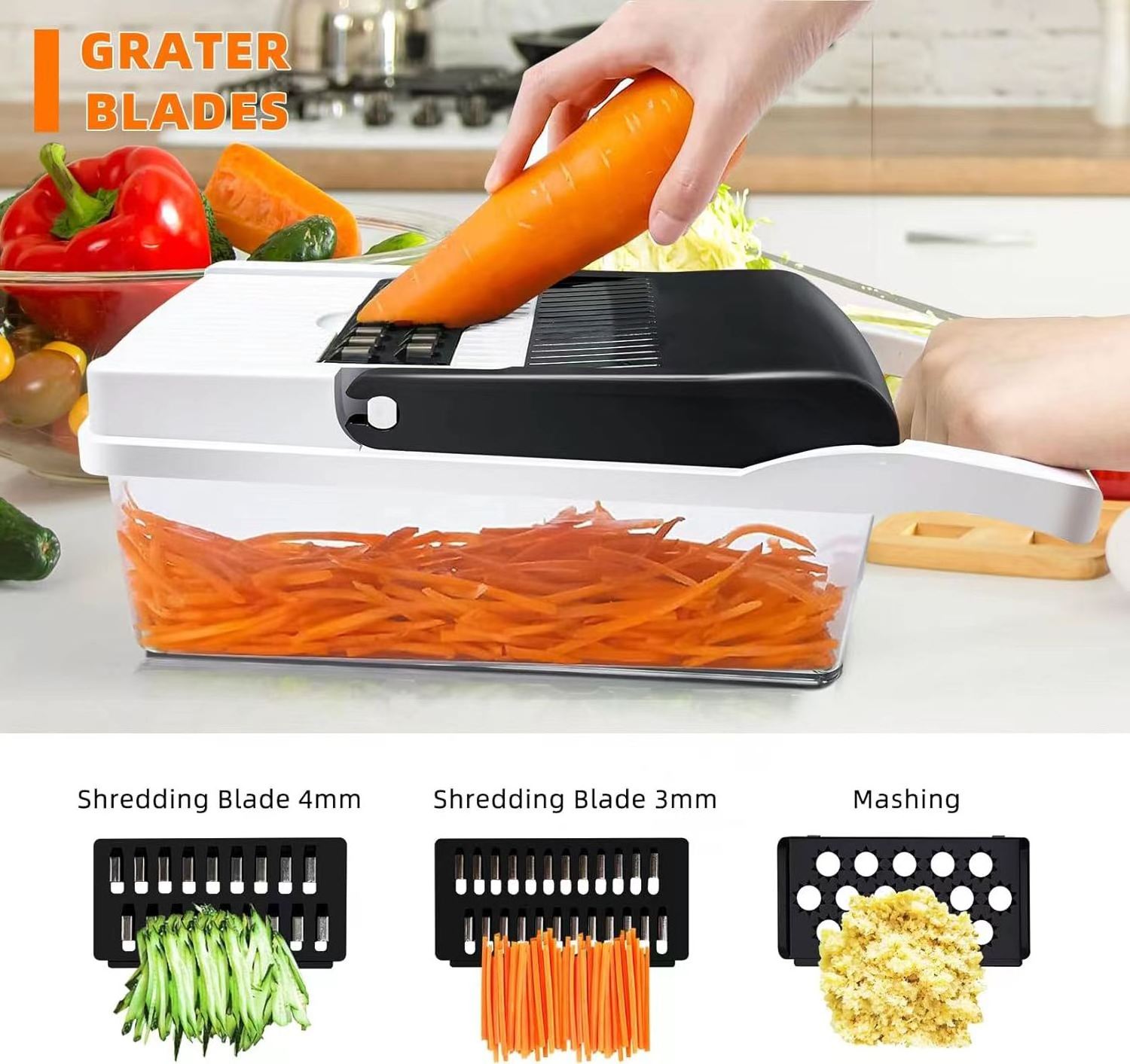 22 In 1 Vegetable Chopper Manual Mandoline Fruit Vegetable Cutter Potatoes Peeler Onion Dicer Veggie Slicer Vegetable Chopper