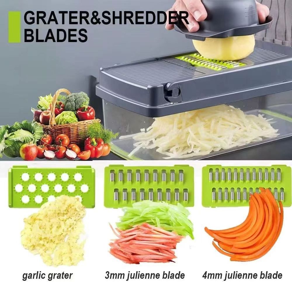 Kitchen accessories veggie slicer Multifunctional cutter Food Dicer 12 in 1 vegetable chopper onion chopper  vegetable slicer