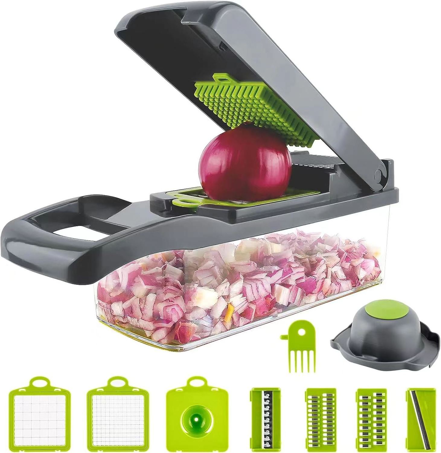 Hot Selling Kitchen Accessories 15 In 1 Manual Mandoline Slicer Food Onion Cutter Veggie Dicer Multifunctional Vegetable Chopper