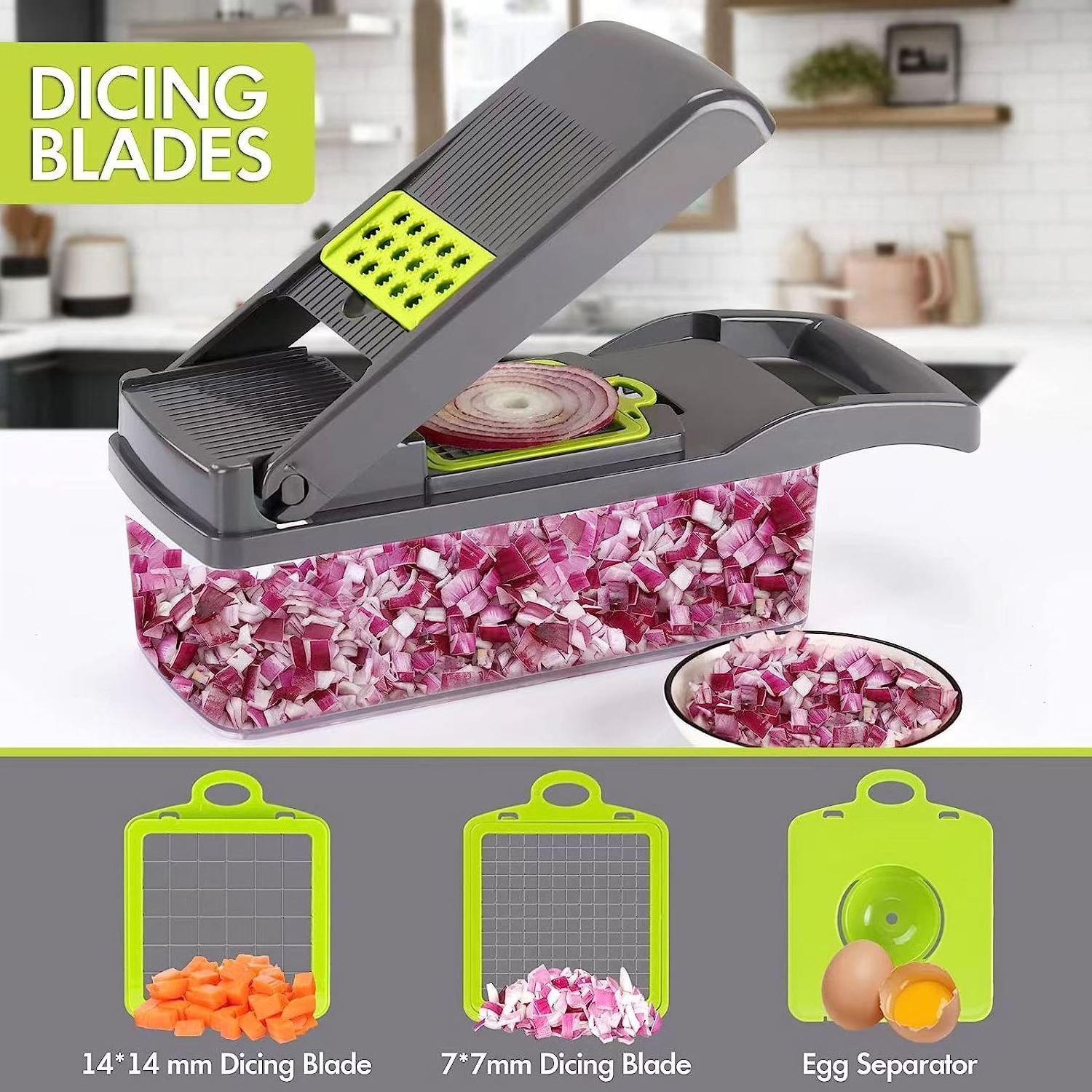 Amz Hot Selling 2023 Kitchen Multi 12 In 1 Manual Fruit Vegetable Cutter Chopper Dicer Veggie Slicer Vegetable Chopper