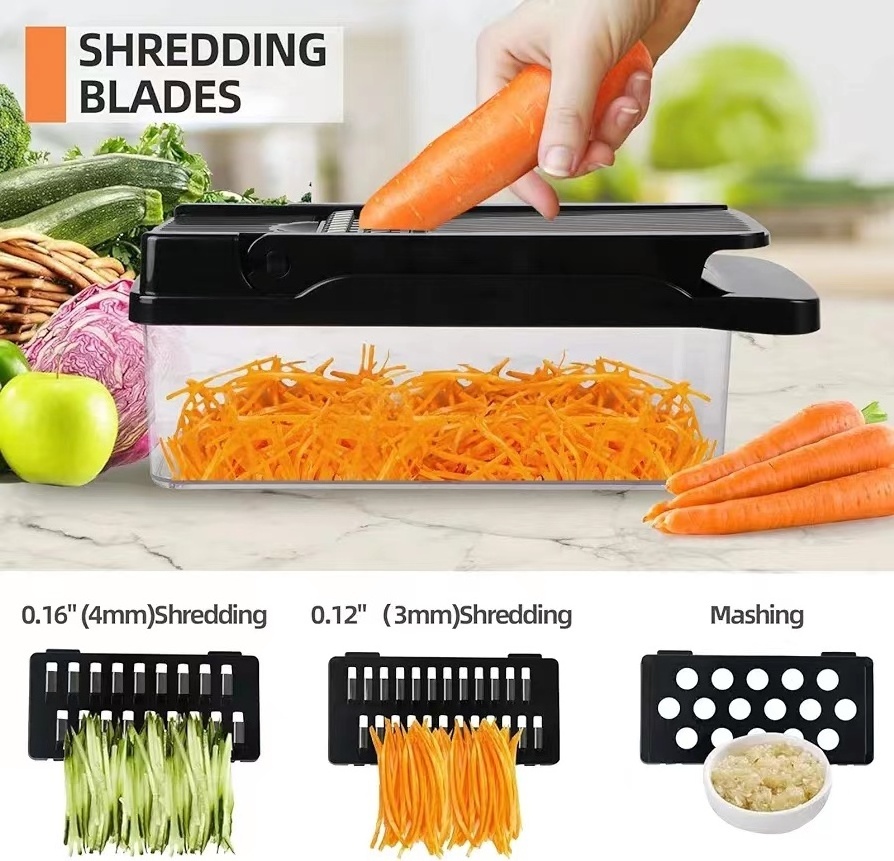 2023 Amazing Hot Selling  kitchen accessories 15 In 1 Vegetable Chopper steel kitchen slicer food chopper vegetable cutter