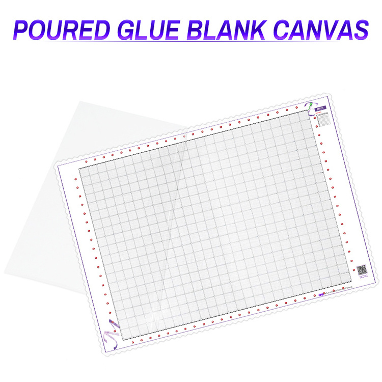 evermoment Blank Canvas with Poured Glue For Diamond Painting Empty Grid 10x10 Marking Line Cross Stitch Conversion Material BC1