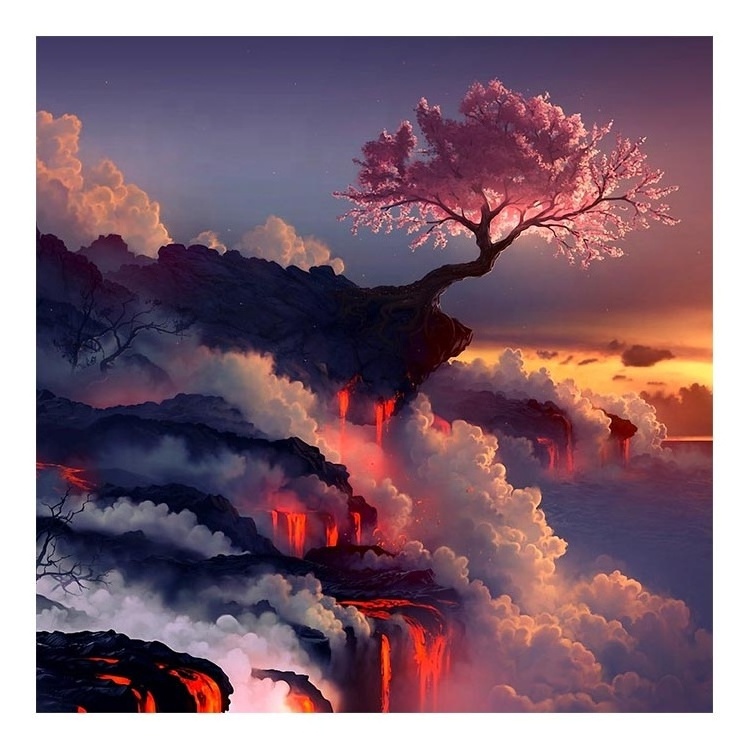 Ever Moment Diamond Painting Tree Cloud Scenery Cross Stitch Picture Mosaic Wall Decor S2F868