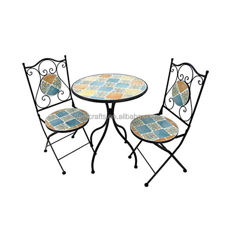 Mosaic Bistro Set 2 Seat Table and Chairs for Patio/Garden/Outdoor Dining