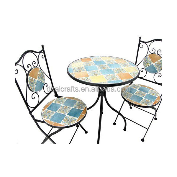 Mosaic Bistro Set 2 Seat Table and Chairs for Patio/Garden/Outdoor Dining