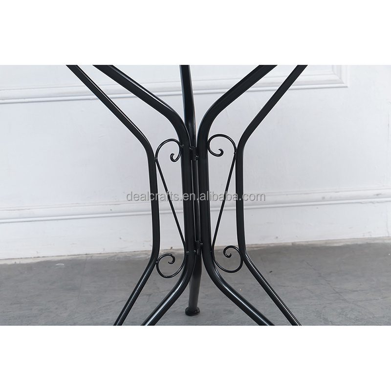 metal outdoor garden furniture folding wrought iron mosaic bistro table set