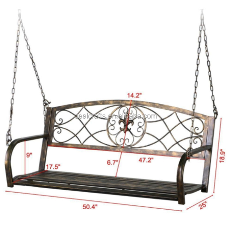 Patio 2 Seat Garden Furniture Metal Patio Swings Hanging Porch Swing Bench