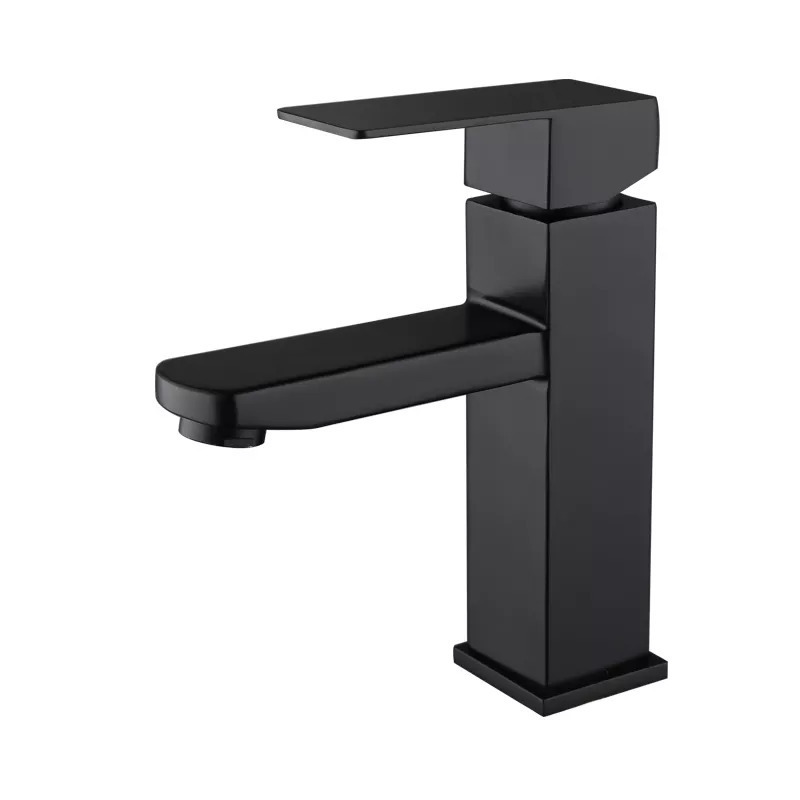 Top selling hot cold single handle water bathroom basin sink faucet 304 stainless steel black basin faucet mixer