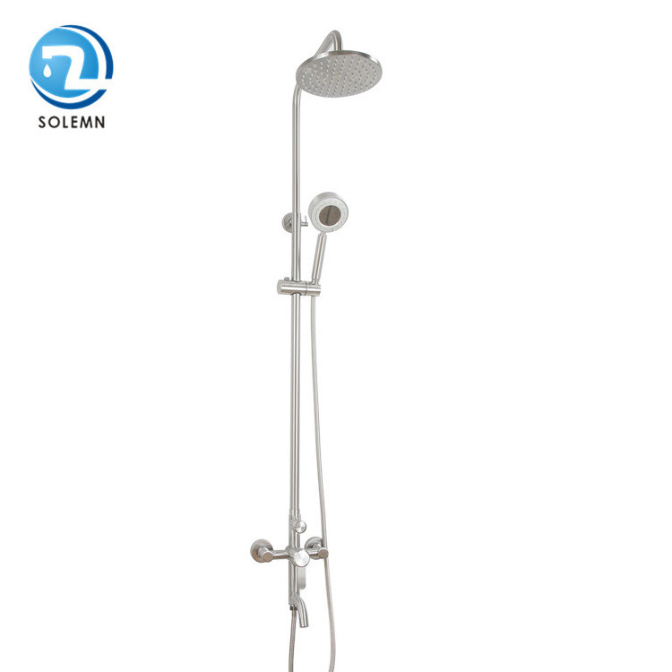 Hot Sale Brushed Nickel 304 Stainless Steel Single Handle Modern European Shower Wall Mount Faucet