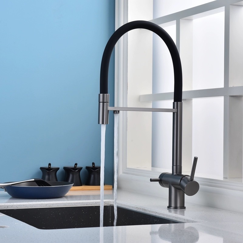 Deao double handle bathroom filter drinking water kitchen faucet two lever water purifier health Ro kitchen faucet with filter