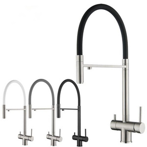 Deao double handle bathroom filter drinking water kitchen faucet two lever water purifier health Ro kitchen faucet with filter