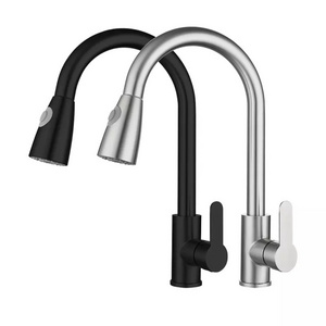 Deao New modern Style 304 Stainless Steel kitchen taps Pull Out down kitchen mixer sink faucet Sink Kitchen Faucets With Sprayer